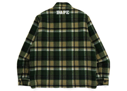 BAPE Check Zip CPO Jacket Olivedrab