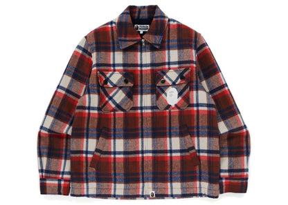 BAPE Check Zip CPO Jacket Red
