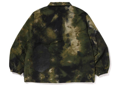 BAPE Chusen Dye Relaxed Fit Coach Jacket Olive Drab