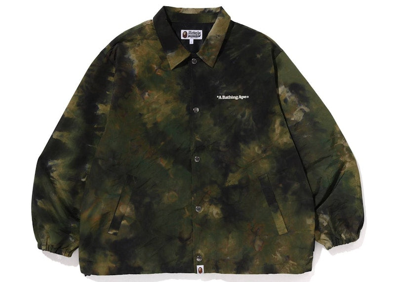 BAPE Chusen Dye Relaxed Fit Coach Jacket Olive Drab