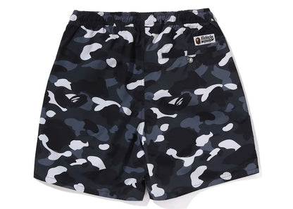 BAPE City Camo Ape Head One Point Beach Shorts Black