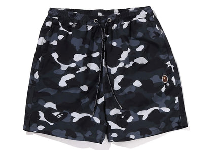 BAPE City Camo Ape Head One Point Beach Shorts Black