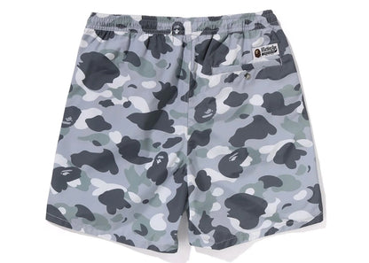 BAPE City Camo Ape Head One Point Beach Shorts Gray