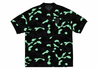 BAPE City Camo Large Ape Head Relaxed Fit Polo Black