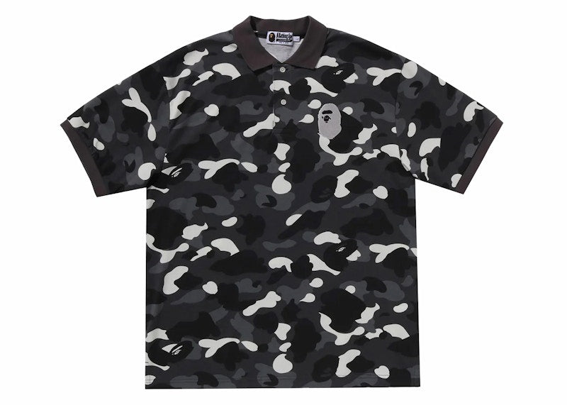 BAPE City Camo Large Ape Head Relaxed Fit Polo Black