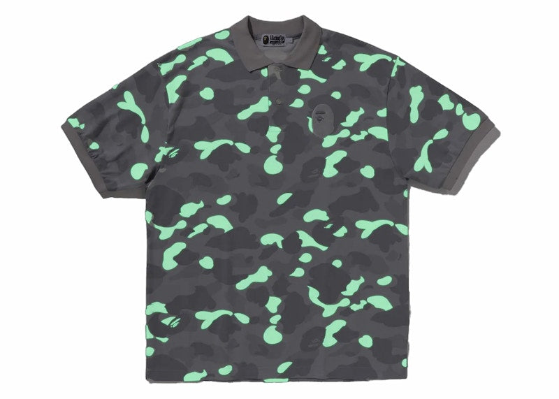 BAPE City Camo Large Ape Head Relaxed Fit Polo Grey