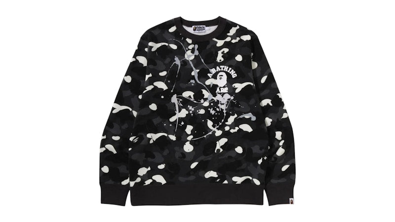 BAPE City Camo Painting Crewneck Sweatshirt Black