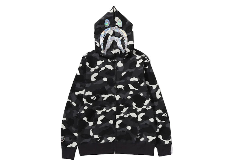 BAPE City Camo Shark Full Zip Hoodie (SS24) Black