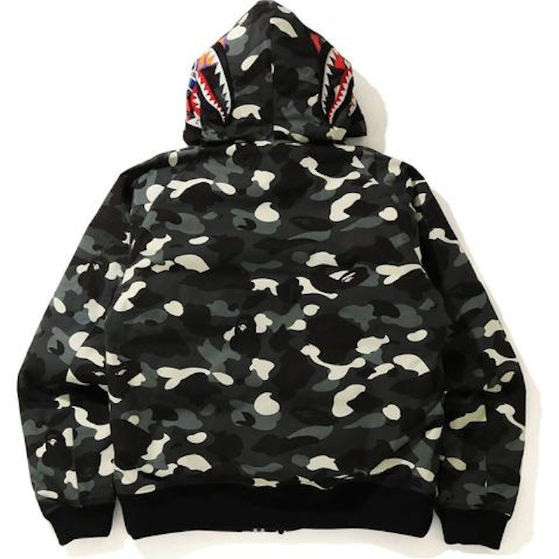 BAPE City Camo Shark Hoodie Down Jacket Black