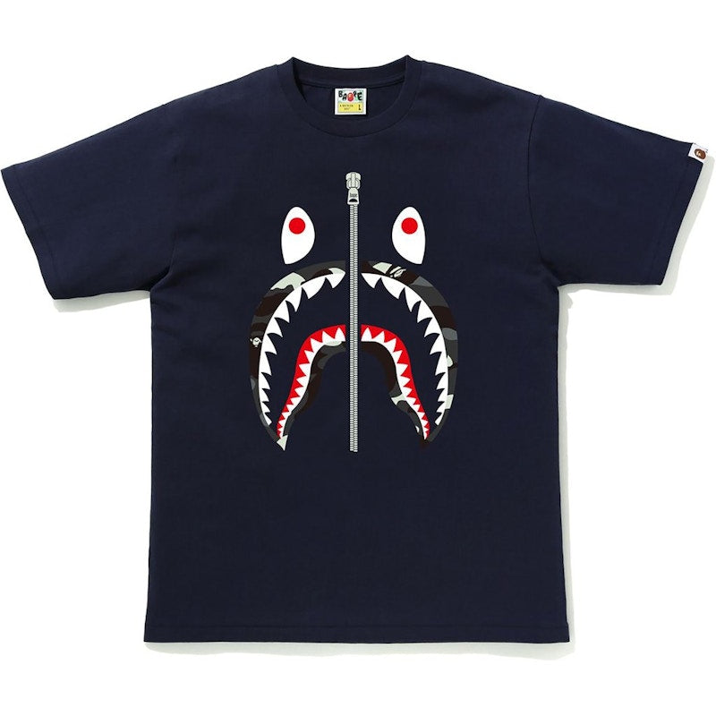 BAPE City Camo Shark Tee Navy/Black Camo