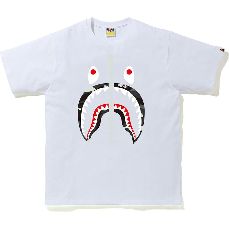 BAPE City Camo Shark Tee White/Black Camo