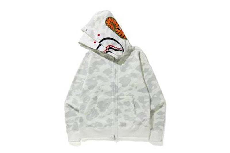BAPE City Camo Shark Wide Full Zip Double Hoodie Gray