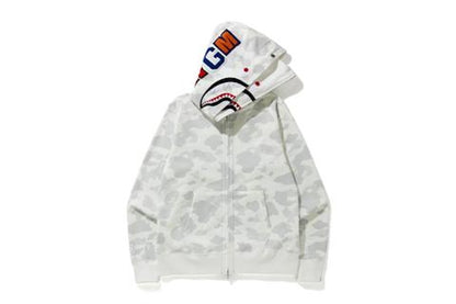 BAPE City Camo Shark Wide Full Zip Double Hoodie Gray