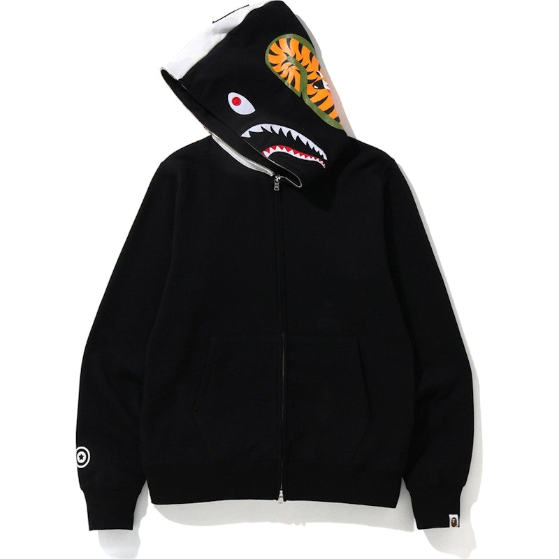 BAPE City Camo Side Shark Full Zip Hoodie Black