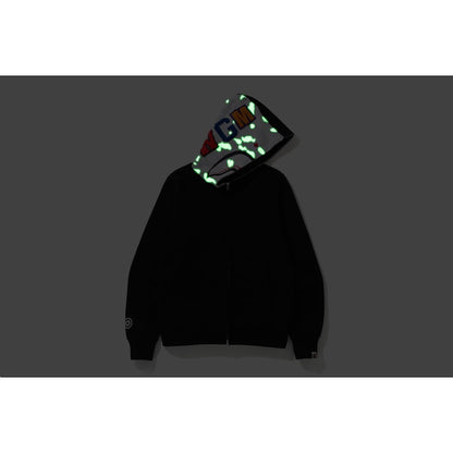 BAPE City Camo Side Shark Full Zip Hoodie Black