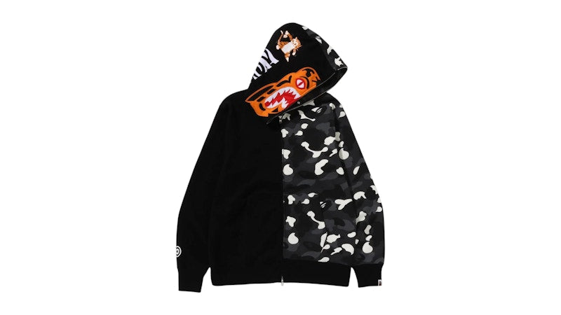 BAPE City Camo Tiger Shark Full Zip Hoodie (SS25) Black