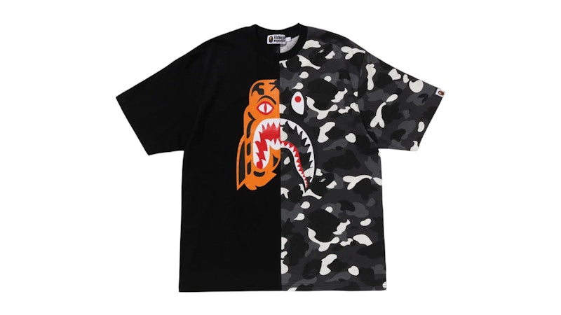 BAPE City Camo Tiger Shark Relaxed Fit Tee (FW25) Black
