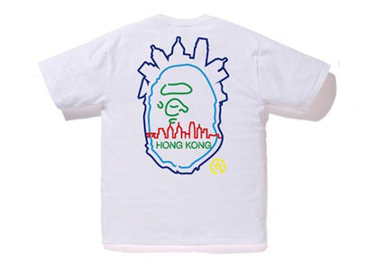 BAPE City Hong Kong Outline Tee White