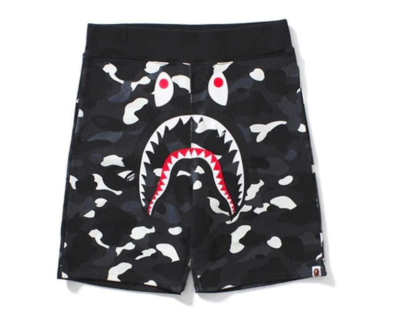 BAPE City Shark Camo Sweat Shorts Black