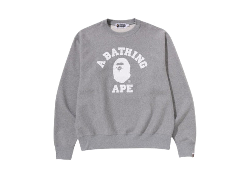 BAPE Classic College Crewneck Sweatshirt Gray