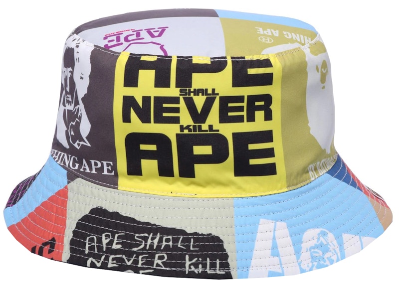 BAPE Classic Logo Reversible Bucket Hat Multi