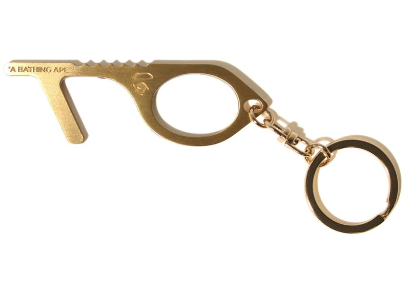 BAPE Clean Keychain Gold