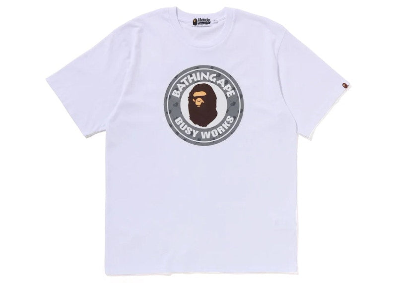BAPE Cloud Head Monogram Busy Works Tee White