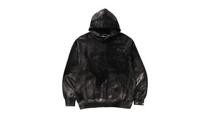 BAPE Coated Emboss Logo Relaxed Fit Pullover Hoodie Black