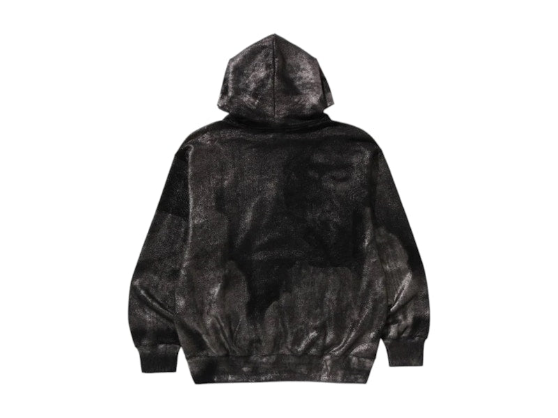 BAPE Coatted Emboss Logo Relaxed Fit Pullover Hoodie Black
