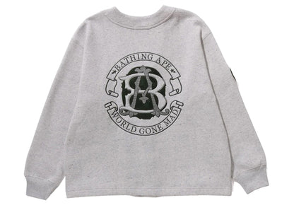 BAPE College Badges Sweat Cardigan Gray