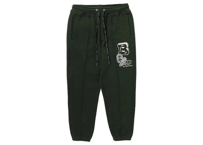 BAPE College Badges Sweatpants Green