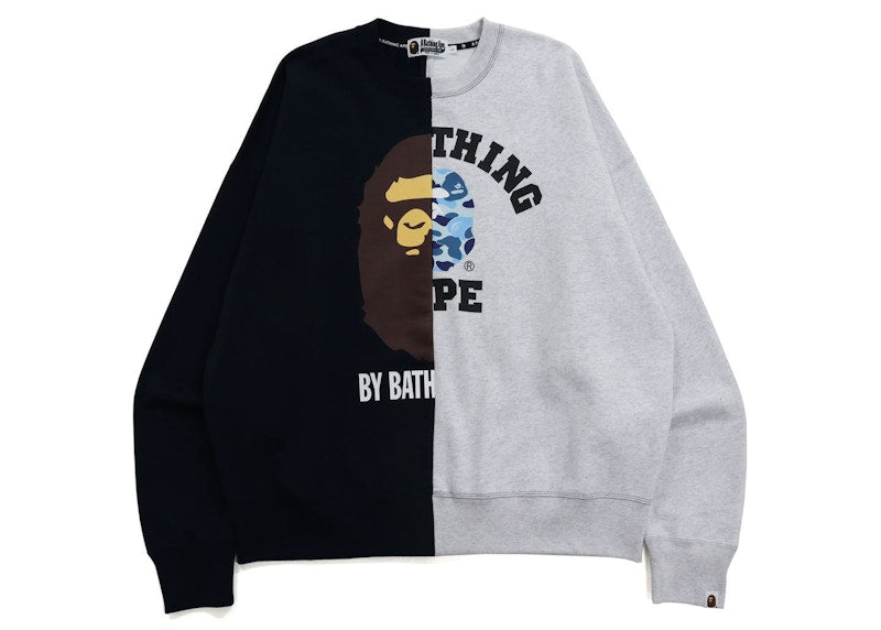 BAPE College & By Bathing Loose Fit Crewneck Navy