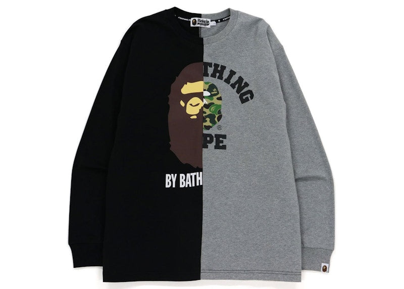 BAPE College & By Bathing Relaxed Fit Ape L/S Tee Black