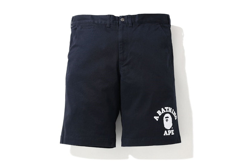 BAPE College Chino Shorts Navy