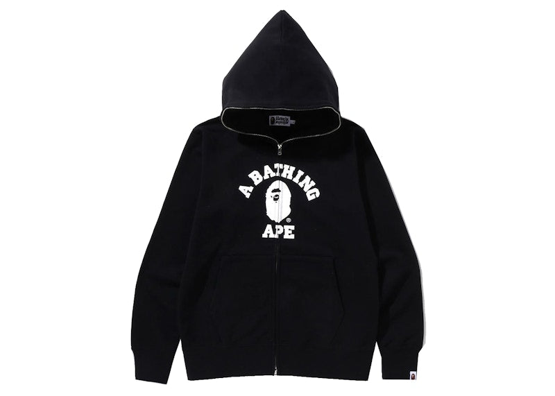 BAPE College Full Zip Hoodie Black