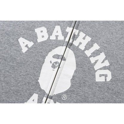BAPE College Full Zip Hoodie Grey