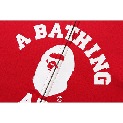 BAPE College Full Zip Hoodie Red