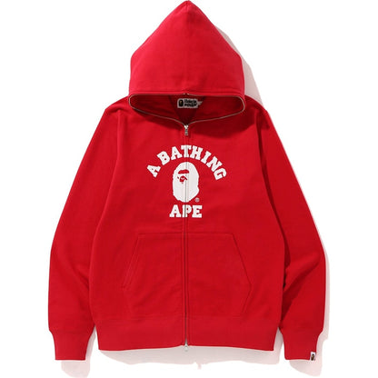 BAPE College Full Zip Hoodie Red