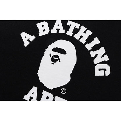 BAPE College Heavy Weight Pullover Hoodie Black/White