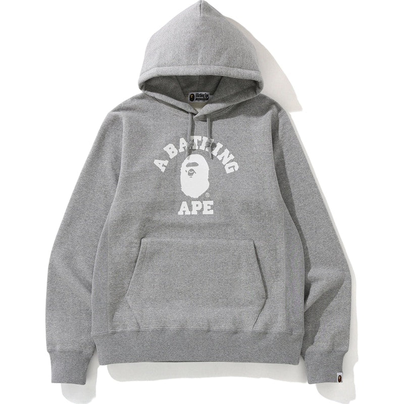 BAPE College Heavy Weight Pullover Hoodie Grey