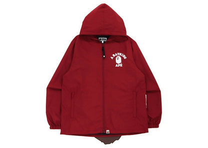 BAPE College Hoodie Jacket Burgundy