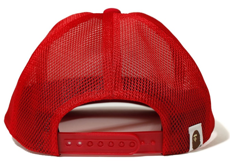 BAPE College Mesh Cap Red