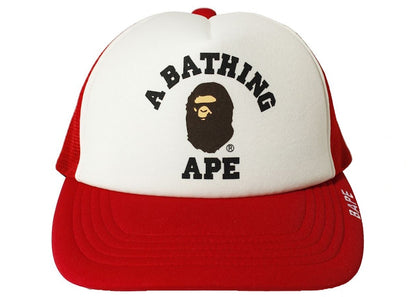 BAPE College Mesh Cap Red