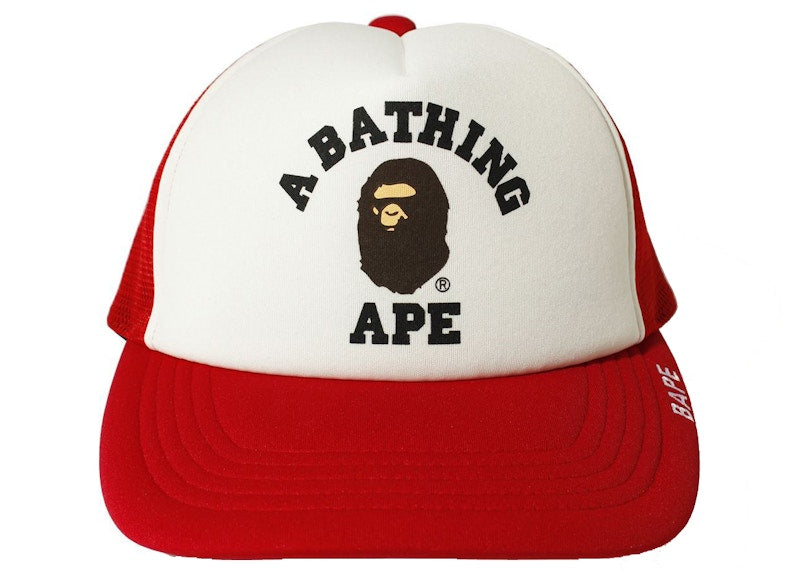 BAPE College Mesh Cap Red