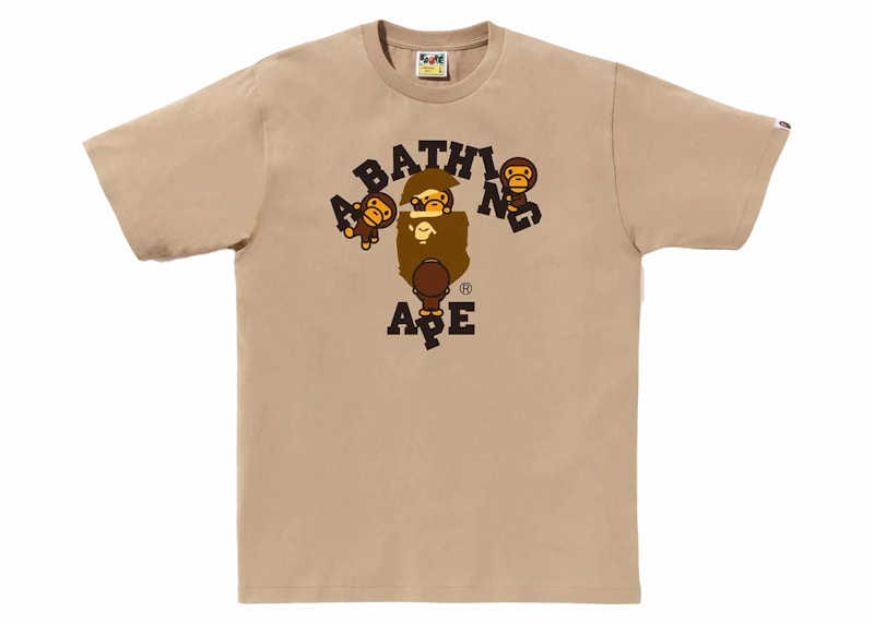 BAPE College Milo Tee Beige