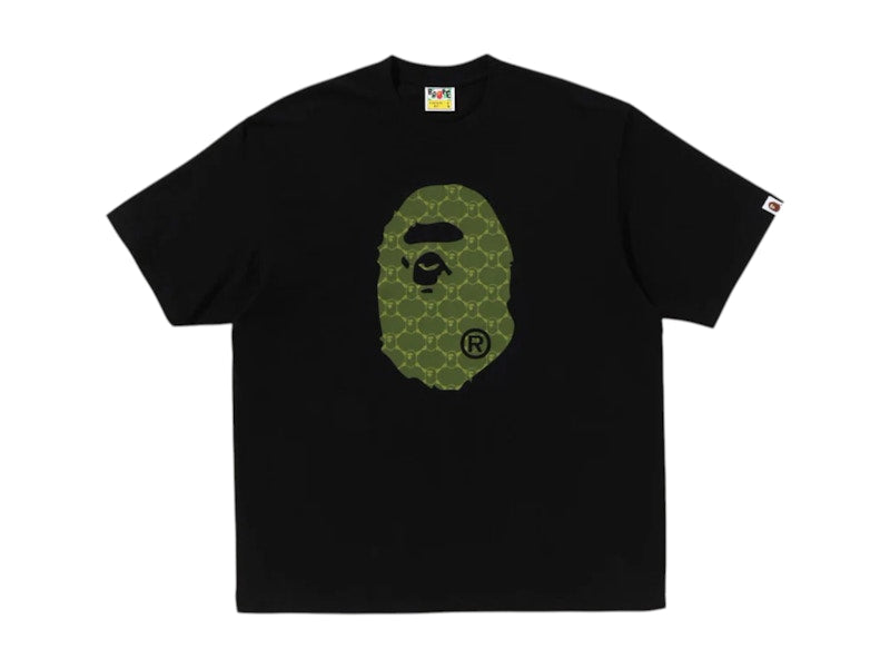 BAPE College Monogram Ape Head Relaxed Fit Tee Black