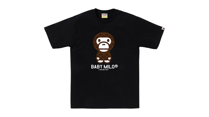 BAPE College Monogram Baby Milo Tee Black/Brown