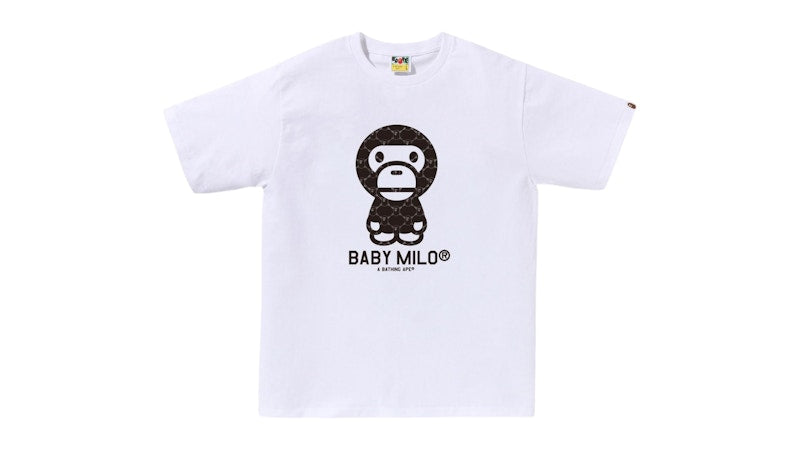 BAPE College Monogram Baby Milo Tee White/Black
