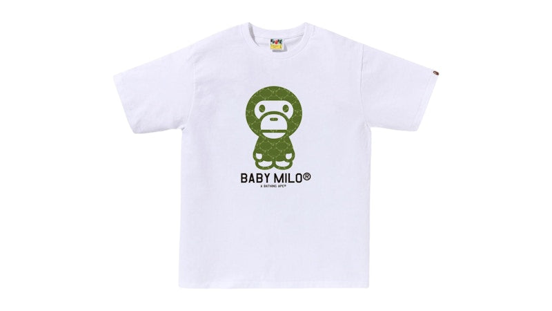 BAPE College Monogram Baby Milo Tee White/Green