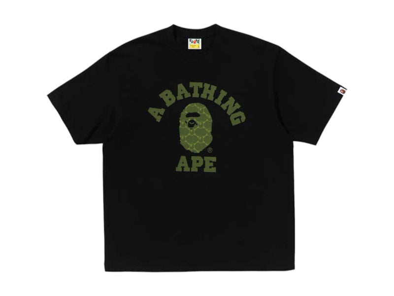 BAPE College Monogram College Relaxed Fit Tee Black